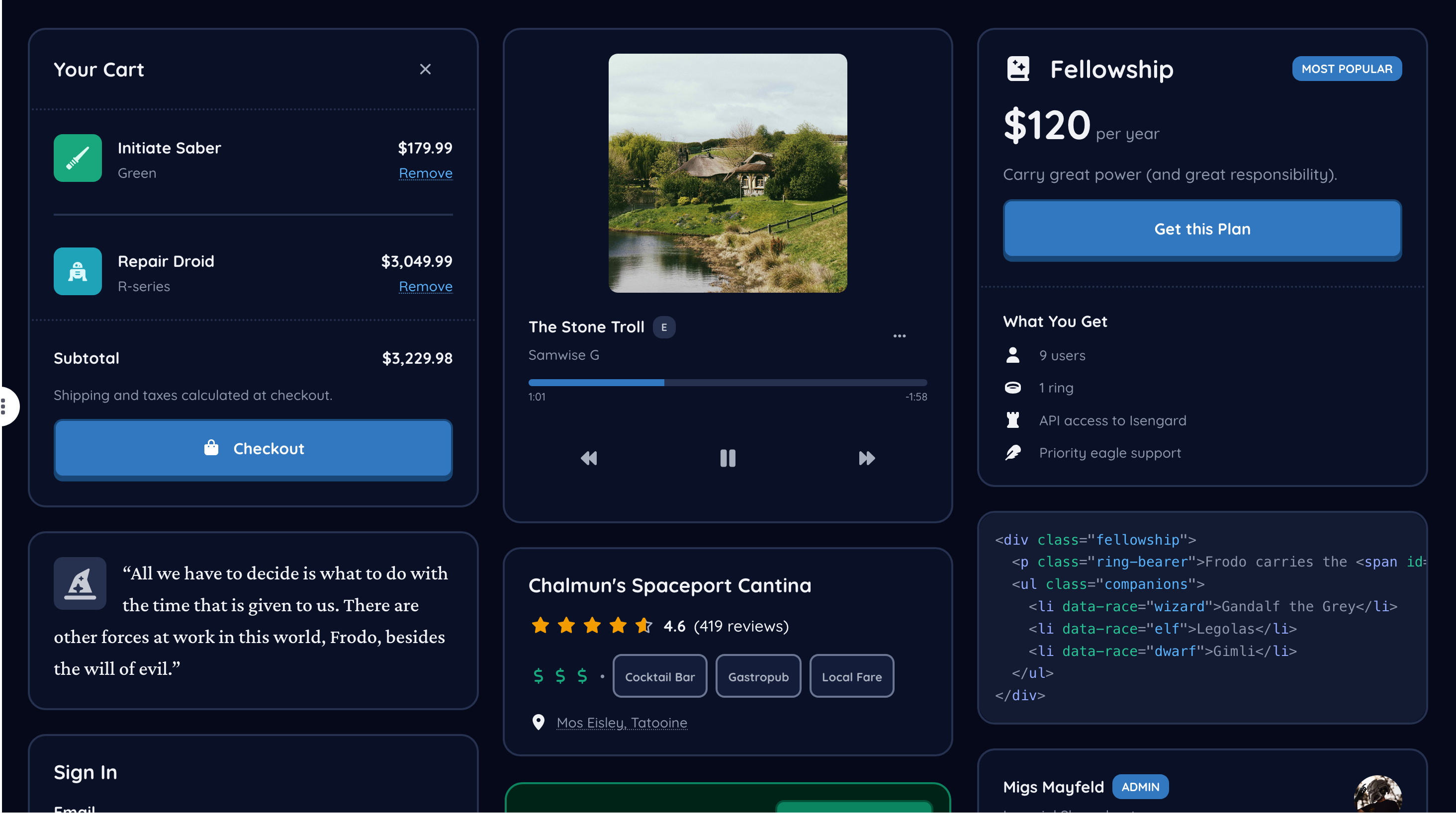 Awesome theme preview (dark)