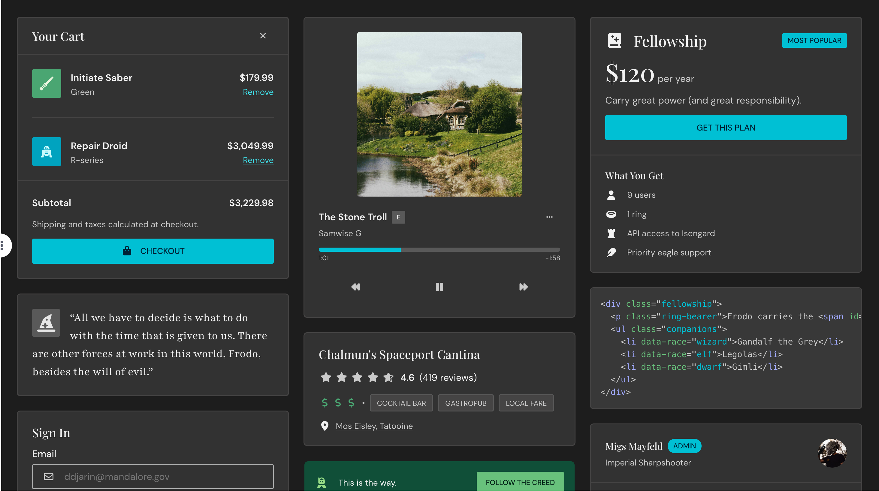 Premium theme preview (dark)
